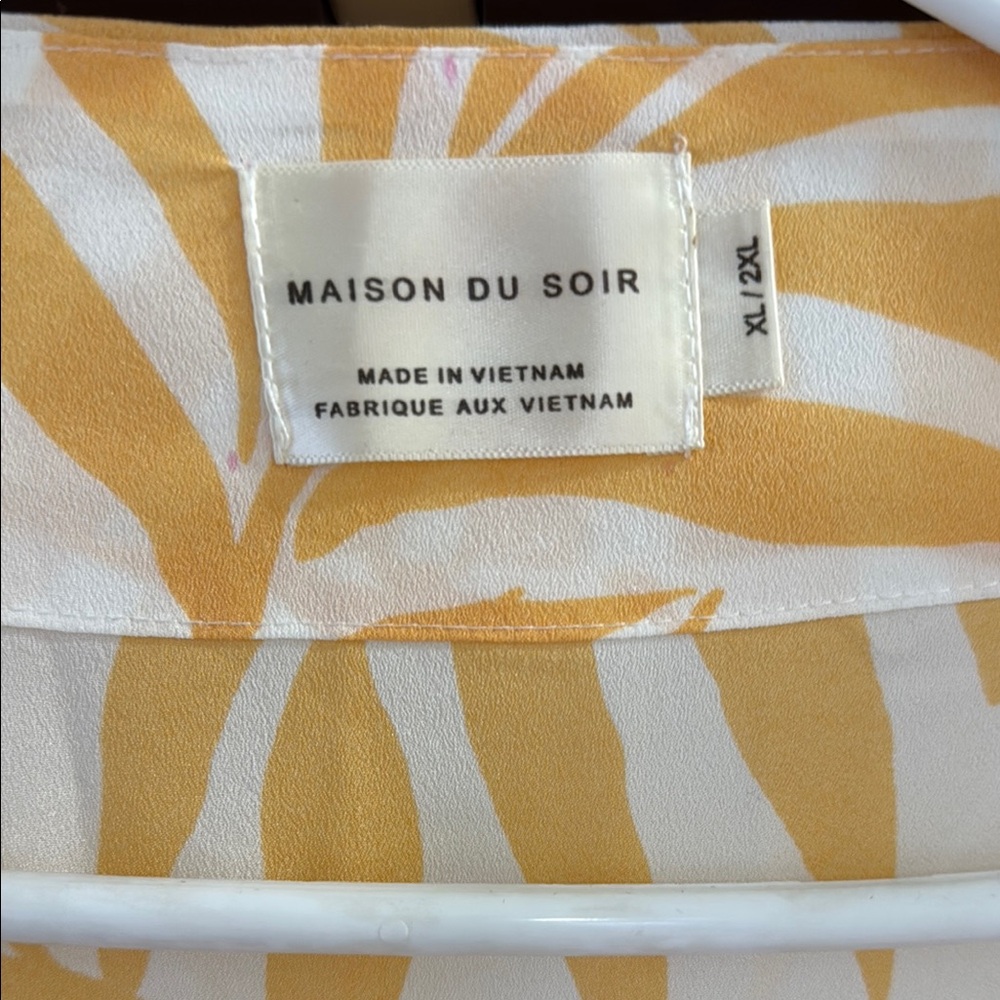 Maison Du Soir Summer Apricot & White Robe with matching sleep mask. XL/2XL EUC - Picture 4 of 7